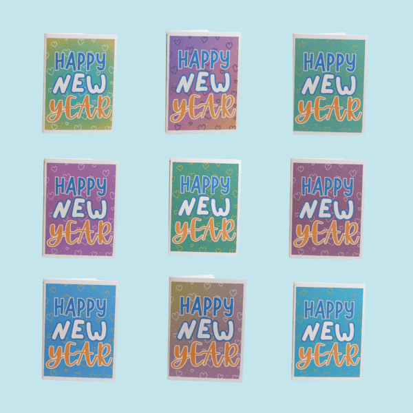 Happy New Year Greeting Cards - Funky and vibrant