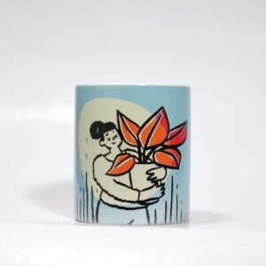 Ceramic Coffee Mug With Doodle Print - Take Care