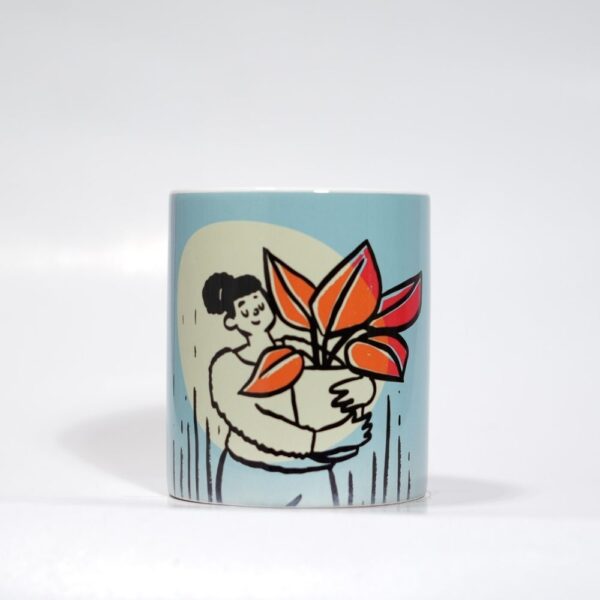 Ceramic Coffee Mug With Doodle Print - Take Care