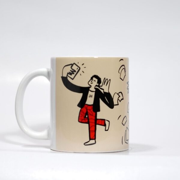 Ceramic Coffee Mug With Doodle Print - The Society - Image 2