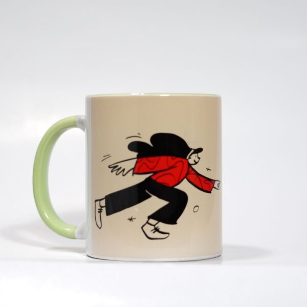Ceramic Coffee Mug With Doodle Print : THE COFFEE RUN - Image 2
