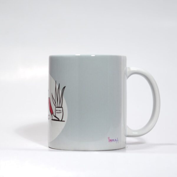 Ceramic Coffee Mug with Doodle Print - BOOK LOVER - Image 3