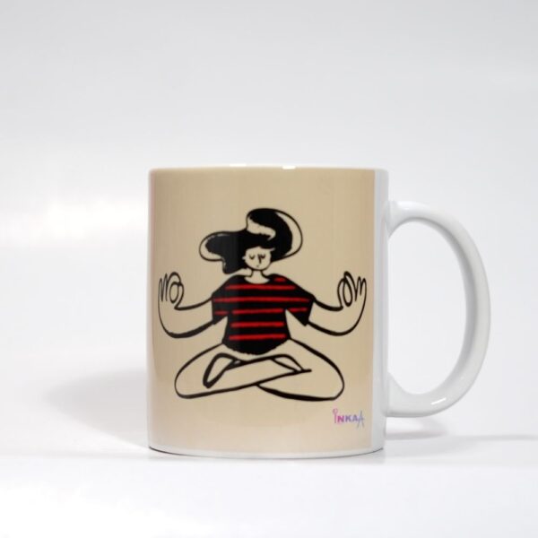 Ceramic Coffee Mug With Doodle Print : THE HEALING
