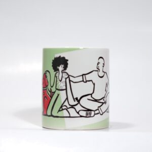 Ceramic Coffee Mug with Doodle Print: The FAMILY