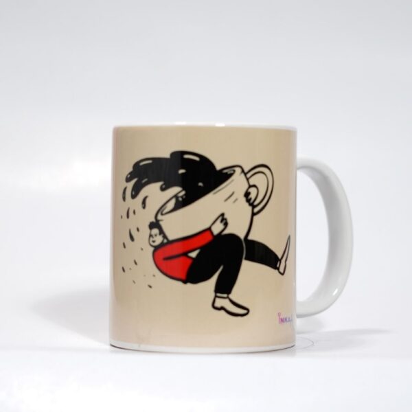 Ceramic Coffee Mug with Doodle Print - I Need My Coffee