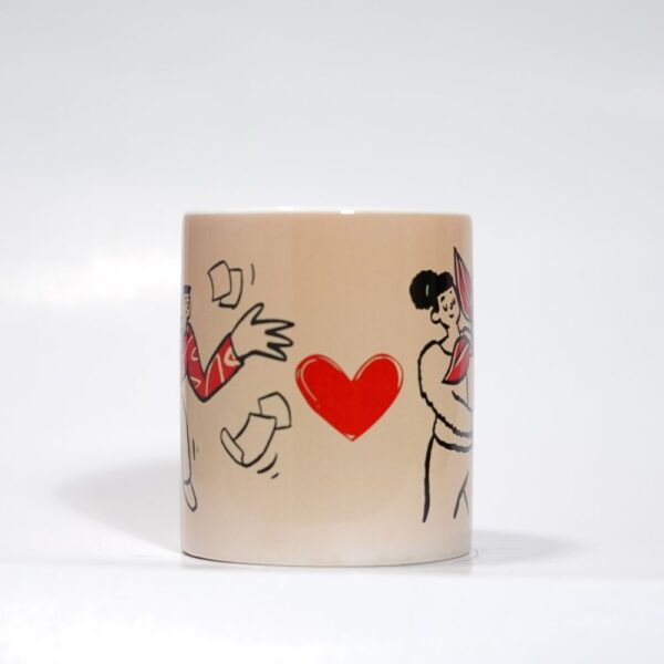 Ceramic Coffee Mug With Doodle Print : Weird Love - Image 3