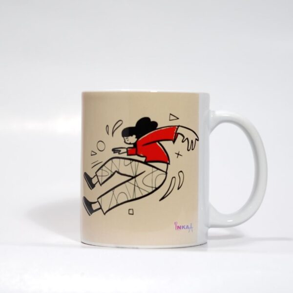 Ceramic Coffee Mug With Doodle Print : THE FIGHT CLUB
