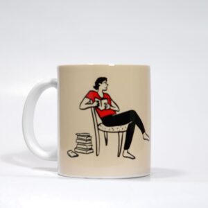 Ceramic Coffee Mug With Doodle Print : You & Me