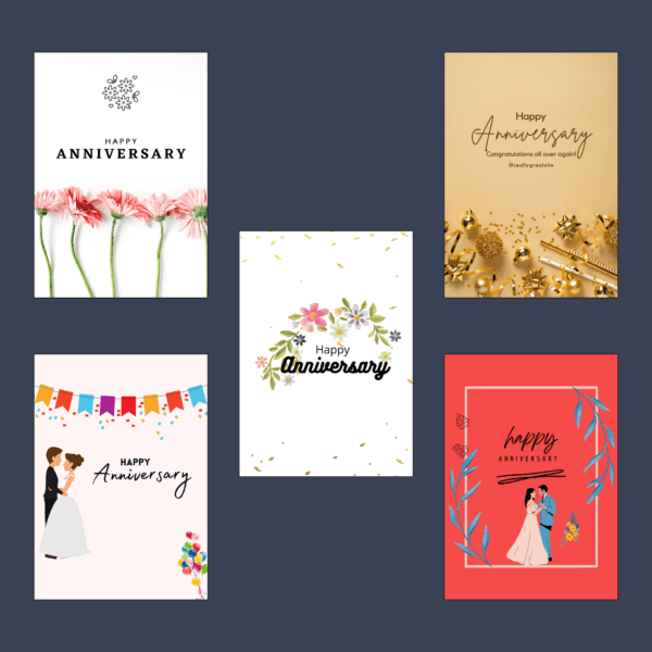 Anniversary Greeting Cards Set of 10