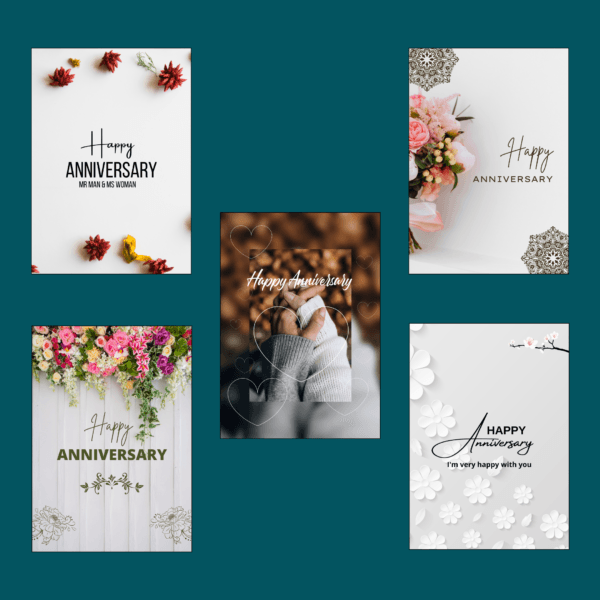Anniversary Greeting Cards Set of 10 - Image 3